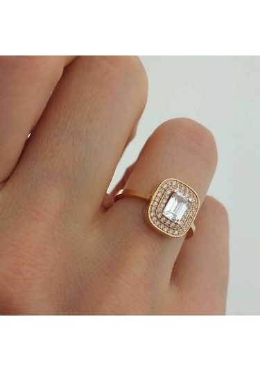 Altınbeyı Baget Taşlı Altın Yüzük 14 Ayar 2.21 Gram Abyyzk0143