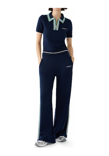 Casablanca Şık Kadın Triko Tenis Pantolonu Koyu Mavi