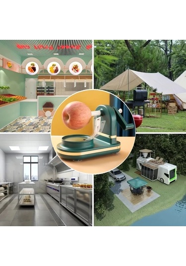 Honeybeeshop Deep Green Manuel Meyve Soyucu - Paslanmaz Çelik Ayarlanabilir Bıçaklı, Ergonomik Sap Koyu Yeşil