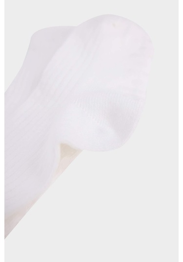 DeFacto Erkek Bebek Kaydırmaz Taban 5'li Pamuklu Uzun Çorap F1140A5NSWT1 Beyaz