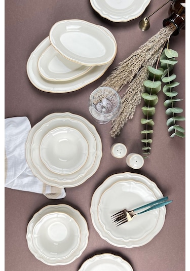 Porser Altın File Fulya Yemek Takımı 12 Kişilik 53 Parça Fly53ykprs1082 Çok Renkli