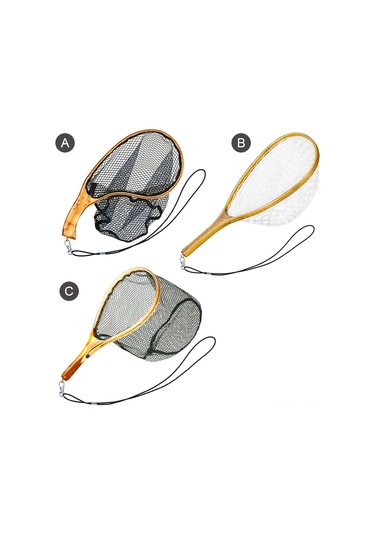 Jeemson Spw003 Mini Akarsu Balık Avı Ağı - Ahşap + Silikon/polyester Malzeme, 3 Farklı Boyut Seçeneği A/b/c