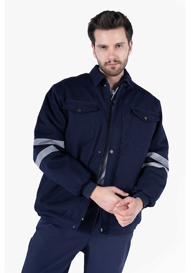 İş Montu 3 Cm Reflektörlü Kapitoneli Lacivert