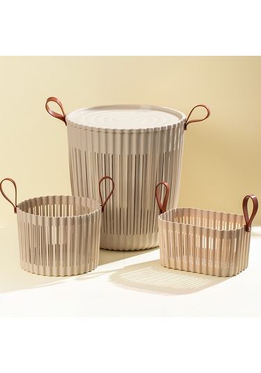 Porsima 4315 Cappuccino 3'lü Sepet Seti Banyo Mutfak Organizeri