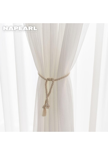 Beyaz 1 Adet Napearl Modern Avrupa Tarzı Zarif Örtü Tül Perdeler Yatak Odası Yumuşak Dokulu Tül Sırf Perde Oturma Odası İçin W100cm X L250cm