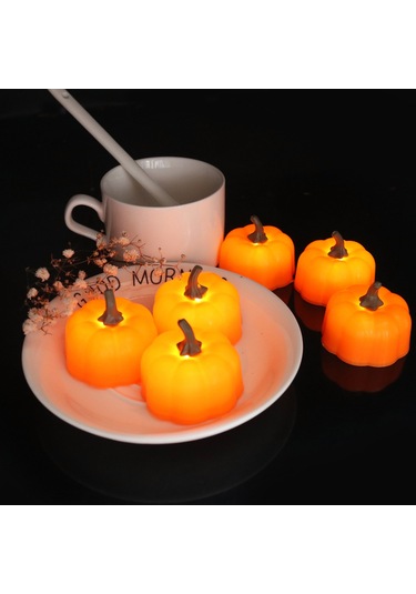 12 Parça Cadılar Bayramı Dekorasyon Aksesuarları Atmosfer Düzeni Led Elektronik Işıklar Simülasyonu Aydınlık Balkabağı Işıkları Çok Renkli