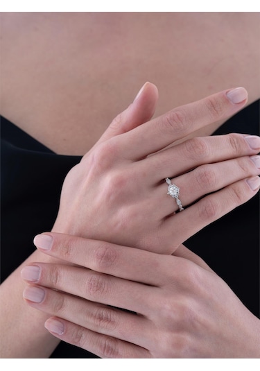 0,50 Karat Tasarım Tektaş Pırlanta Yüzük-808