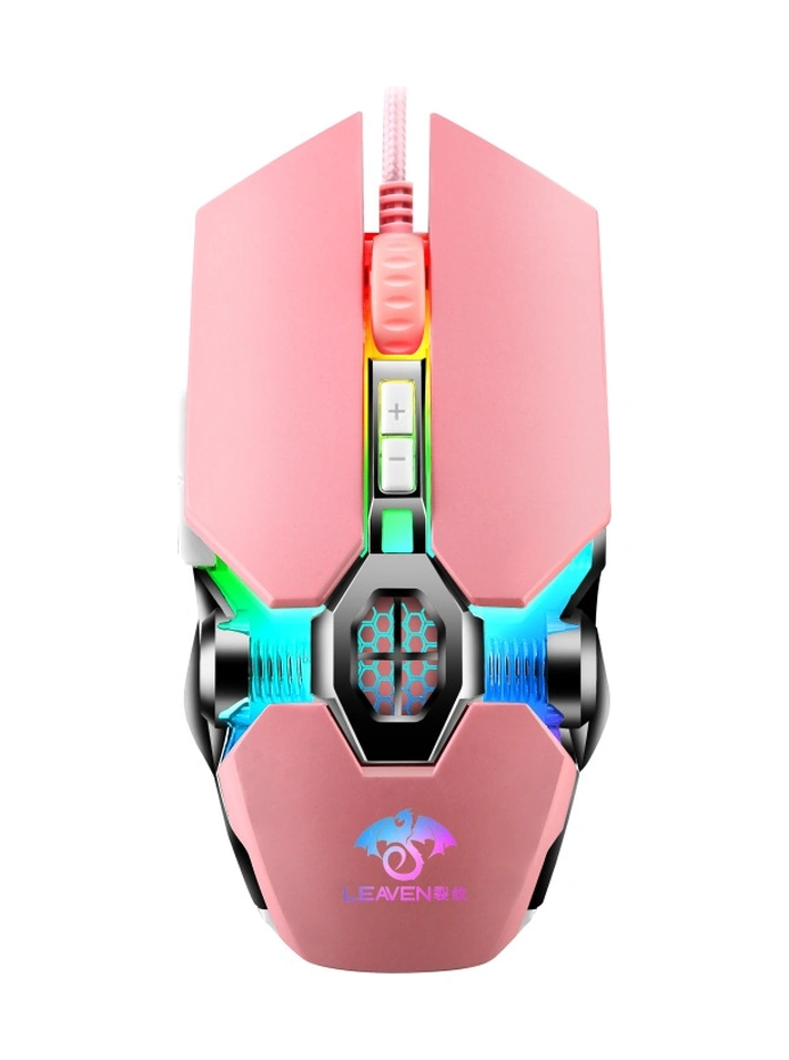 Sones Leaven 7 Tuşlu 4000 Dpı Usb Kablolu Bilgisayar Ofis Aydınlatmalı Rgb Mekanik Oyun Faresi, Kablo Uzunluğu: 1,5 M, Renk: S30 Pembe Diğer
