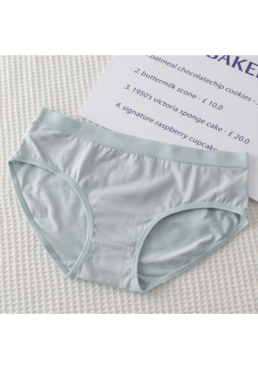 Mavi Kadın Tamamı Pamuklu İç Giyim Trackless Rahat Nefes Alabilir Basit Tatlı Düz Renk Pantolon Mavi