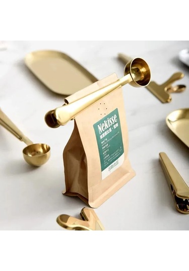 Kangvka Altın Renkli Paslanmaz Çelik Kahve Kaşığı Ve Tutucu Seti - Konforlu Kullanim, Zengin Görünüm, Düzenli Saklama Altın