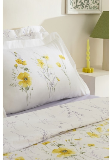 Karaca Home Rosella %100 Pamuk Çift Kişilik Nevresim Takımı Sarı Sarı