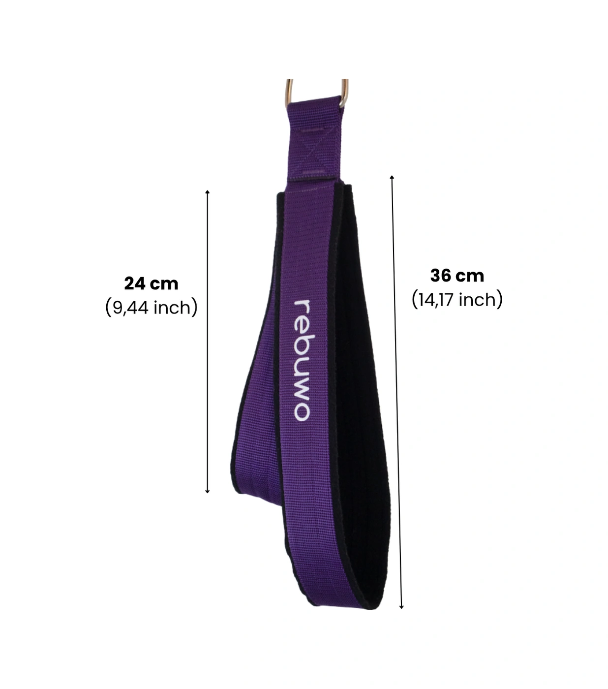 Rebuwo Pilates Elcik Reformer Yoga Pilates Tutma Aparatı Mor Kadife Kumaş & Metal D Tokalı 1 Çift