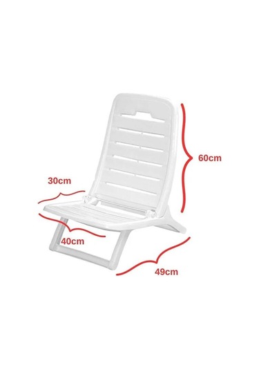 Omnipazar Mt-gf170 Tempo Katlanır Plastik Plaj Sandalyesi Beyaz Beyaz