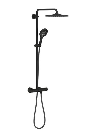 Grohe Rainshower Smartactive 310 Duvara Monte Termostatik Bataryalı Duş Sistemi - 22119kf0 Siyah