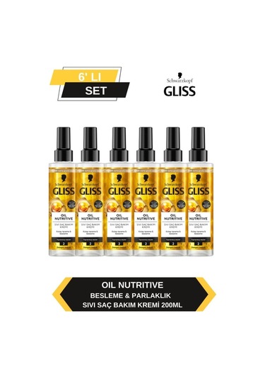 Gliss Oil Nutritive Sıvı Saç Kremi 6 x 200 ML