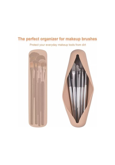 Moveevo 2 Paket Seyahat Makyaj Fırçası Tutucu, Silikon Trend Ve Taşınabilir Kozmetik Yüz Fırçaları Tutucu, Seyahat İçin Yumuşak