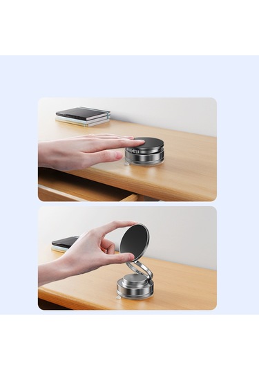 Araba Araç İçi Telefon Tutucu Güçlü Vakum Tabanlı Manyetik Katlanabilir Mini Güçlü Tutucu Siyah