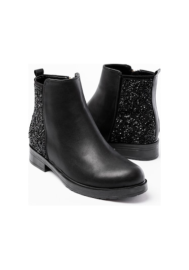 165-212 Siyah Taş Aksesuarlı Fermuarlı Günlük Kadın Bot Diğer