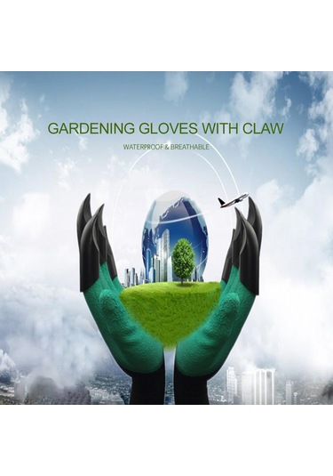 Symbee Yeşil Bahçe Toprak Kazma Eldiveni - 8 Abs Pençe, Lastik Kaplama, Su Geçirmez, Erkek/kadın İçin Çiftli Bahçe Eldiveni