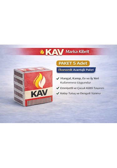 Kav Marka Kibrit Emniyetli Çocuk Kilitli 5 Adet Siyah