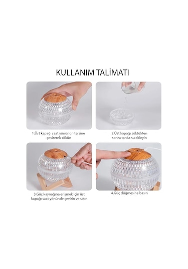 Sx-e346 Premium Küre Tasarımlı Oda Nemlendirici Led Ambiyans Işıklı Soğuk Buhar Difüzör
