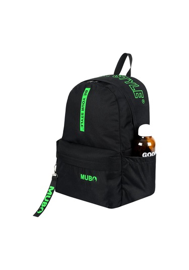 Geniş Hacimli Günlük Ve Okul Kullanımına Uygun Unisex Siyah Yeşil Sırt Çantası Pwcnt005 Siyah Yeşil