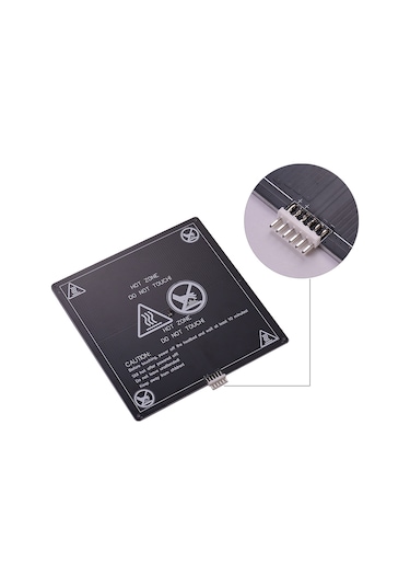 Symbee Anet A8/a6/a2 Uyumlu 3d Yazıcı Isıtmalı Platform - 220x220x3mm Alüminyum Taban, 12v 120w, Siyah Kaplama Ve Isıtma Kablosu