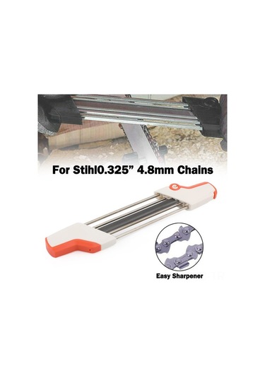 Symbee El Tipi Zincir Bileme Aleti - 4.8mm Çapında Manuel Zincir Bileyici, Pratik Ve Kullanışlı Testere Zinciri Keskinleştirici, Turuncu-beyaz