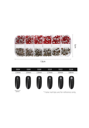 Teltree 12 Blok Renkli Tırnak Taşı Seti - Parlak Ve Şık Tasarımlar İçin Mükemmel Aksesuar