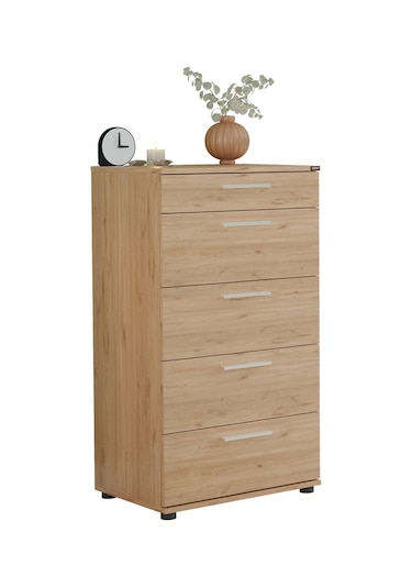 Trendline 5 Çekmeceli Şifonyer - Florida Meşe 60x108x44 Cm