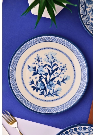 Tabak Evi Porselen Blue Heaven Pasta Takımı 20cm 4 Kişilik 4 Parça Tvl4ptprs1194 Çok Renkli