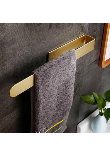 Hfambition Banyo İçin Tek Çubuklu, Delme Yok, Uzay Alüminyum, Halka Satış Havlu Rakımı - X-3 Kısa Gümüş Gümüş