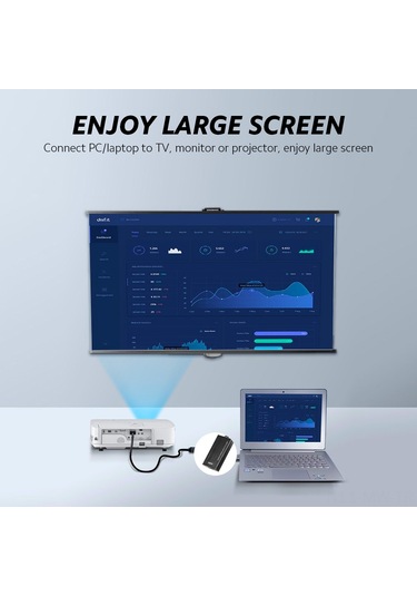 Moveevo Usb 3.0'dan Hdmı'ye Dönüştürücü, 1080p Full Hd, 5gbps Hızlı Aktarım, Dizüstü Bilgisayar-beyaz Eşya Bağlantısı, Çoklu Sistem Uyumlu