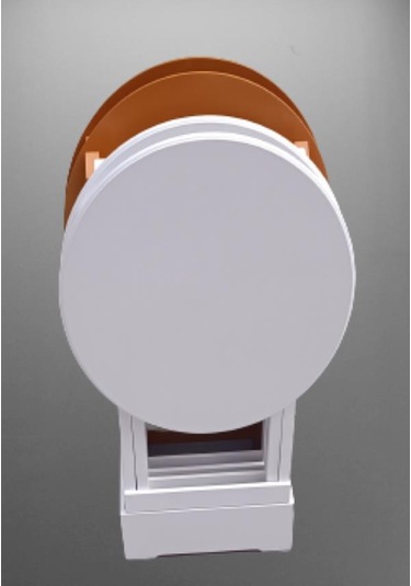 Çanta Zigon Sehpa Oval Model Dörtlü Ahşap Mdf Beyaz Ve Hardal Renk Uyumu El Yapımı