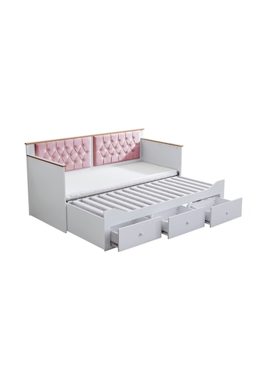 Alaçatı Divan Çekmeceli Açılır Çift Kişilik Karyola+ Soft Yatak