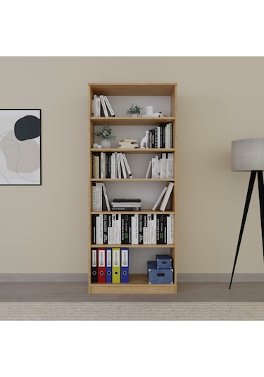 Lucas Cam Kapaklı Vitrin - Büfe - Kitaplık Ve Çok Amaçlı Dolap Ayarlanabilir Raf Ceviz - Meşe Safir Meşe