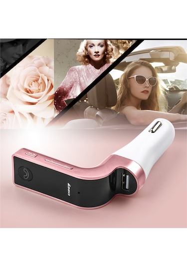 Geeroyoo G7 Araç Bluetooth Fm Verici - Mp3 Çalar, Usb/tf Kart Desteği, El-işsiz Arama, 5v/2.1a Usb Şarj, Gümüş