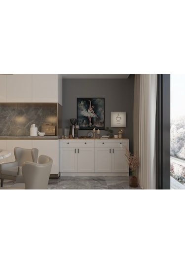 Çiftli Çok Amaçlı Dolap - Kahve Köşesi-mutfak Standı