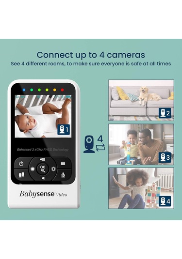 Babysense V24r-2 Video Bebek Monitörü Kamera Ve Ses, Uzun Menzil