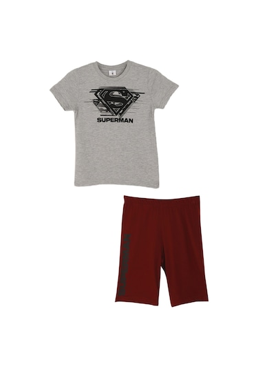 SuperMan L1644-3 Çocuk  Gri Melanj Alt Üst Takım