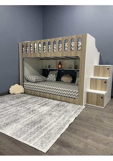 Diamond %100 Mdf Seyyar Merdivenli İkili RanzaMb1