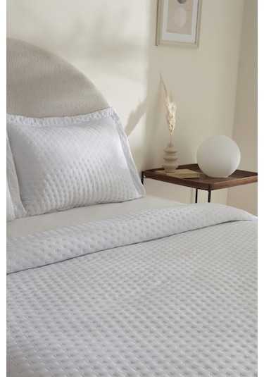 Karaca Home Breeze Soft Yatak Örtüsü Çift Kişilik Offwhite Beyaz