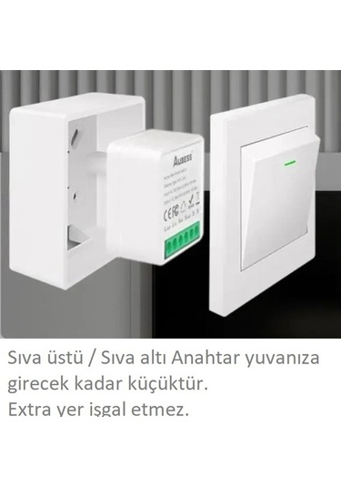 Akıllı Kuru Kontak Anahtar Wifi Smart Switch Aubess Tuya 16amper