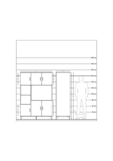 Kronos Dolap 9 Raflı 6 Kapaklı 132x59x195 Antrasit-aytaşı/çam Antrasit