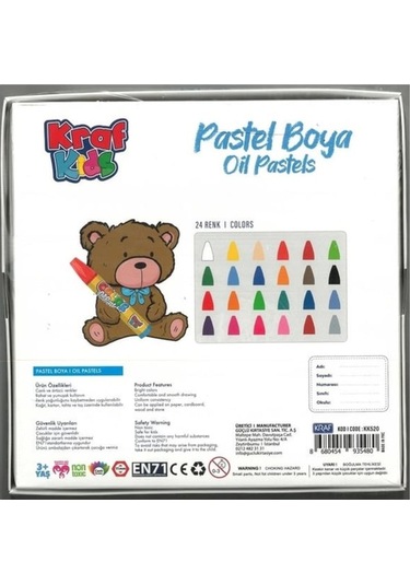 Kraf Kıds Kk520 Oıl Pastels- Pastal Boya Seti 24'lü Karton Kutu Çok Renkli