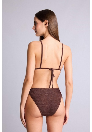 Defacto Regular Fıt Kırışık Dokulu Kahverengi Bikini Alt E0208ax26smbn341 Kahve-bn341
