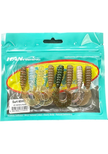 Hanfish Gurt 60mm 8 Adet Silikon Yem Mix Paket 8 6 Farklı Renk