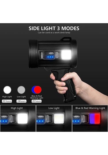 Welcomein Şarj Edilebilir Solar Spot Işığı Avcılık El Feneri Led Mavi