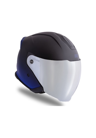 Palio 2.0 Deepsky Mat Siyah-navy Mavi Güneş Vizörlü Açık Kask C3 Siyah