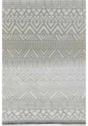 Mona Dokuma Yıkanabilir Bukleli Modern Gri Salon Halısı Mutfak Halısı Yolluk Gri